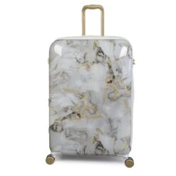 IT Luggage Sheen - 4pc Set (Gold Greyscale Marble) -IT Luggage Sales 32980 UK16 2269B08GoldgreyscalemarbleSSFrontpaneldirect29in