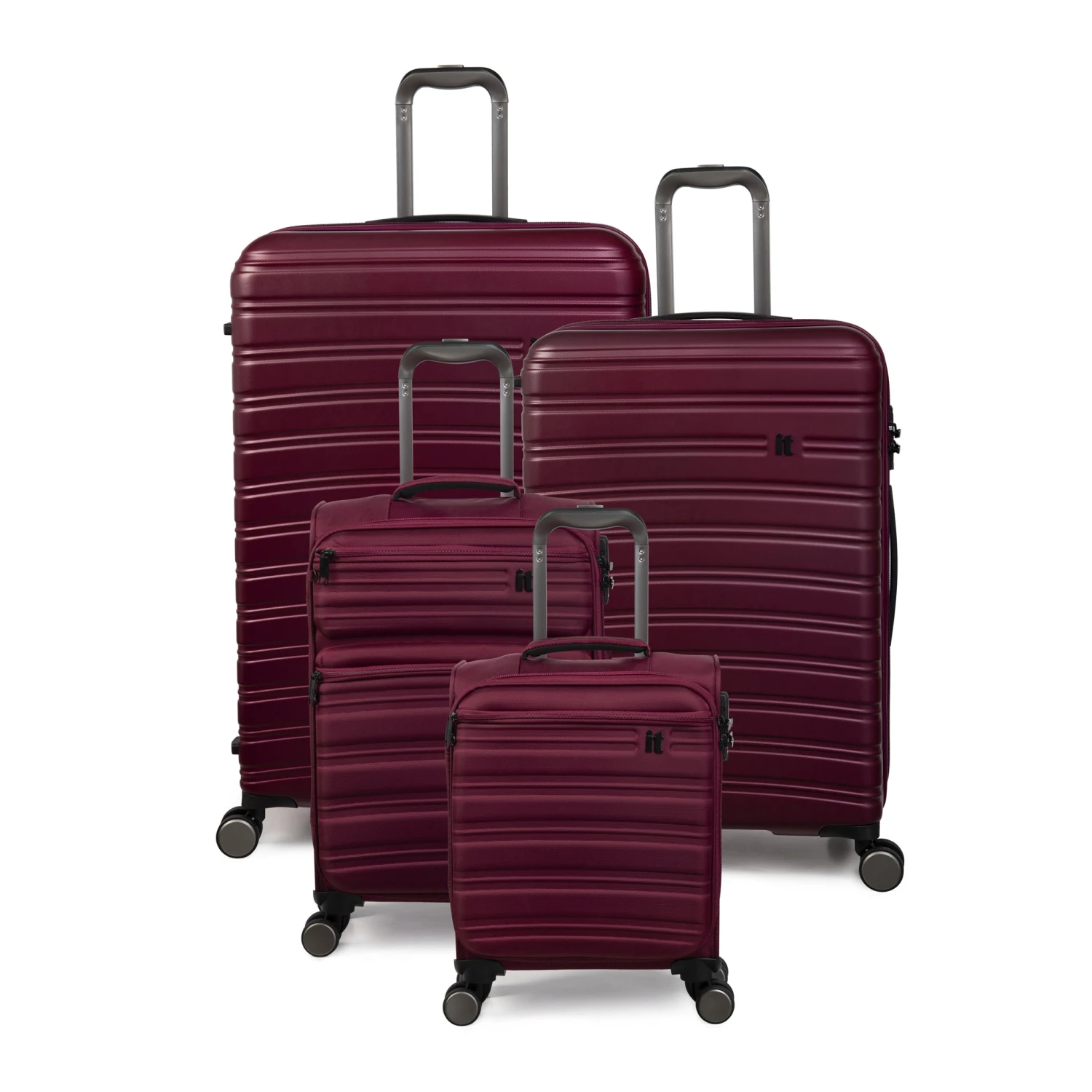 IT Luggage Fusional - 4pc Set (Dark Red) 3 IT Luggage Fusional - 4pc Set (Dark Red)