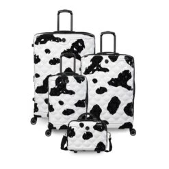 IT Luggage Indulging - Cabin (Moo Cow Print) -IT Luggage Sales 33198 UK16 3039A08Moocowblack whiterepeatprintSSFrontpaneldirectlyset6 32c15f7c c0fb 4714 a8aa 0c2dc9d28496