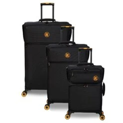 Simultaneous - 3pc Set (Black) 28 Simultaneous - 3pc Set (Black) -IT Luggage Sales 33202 UK12 2900 08BlackSSFrontpaneldirectlyset1