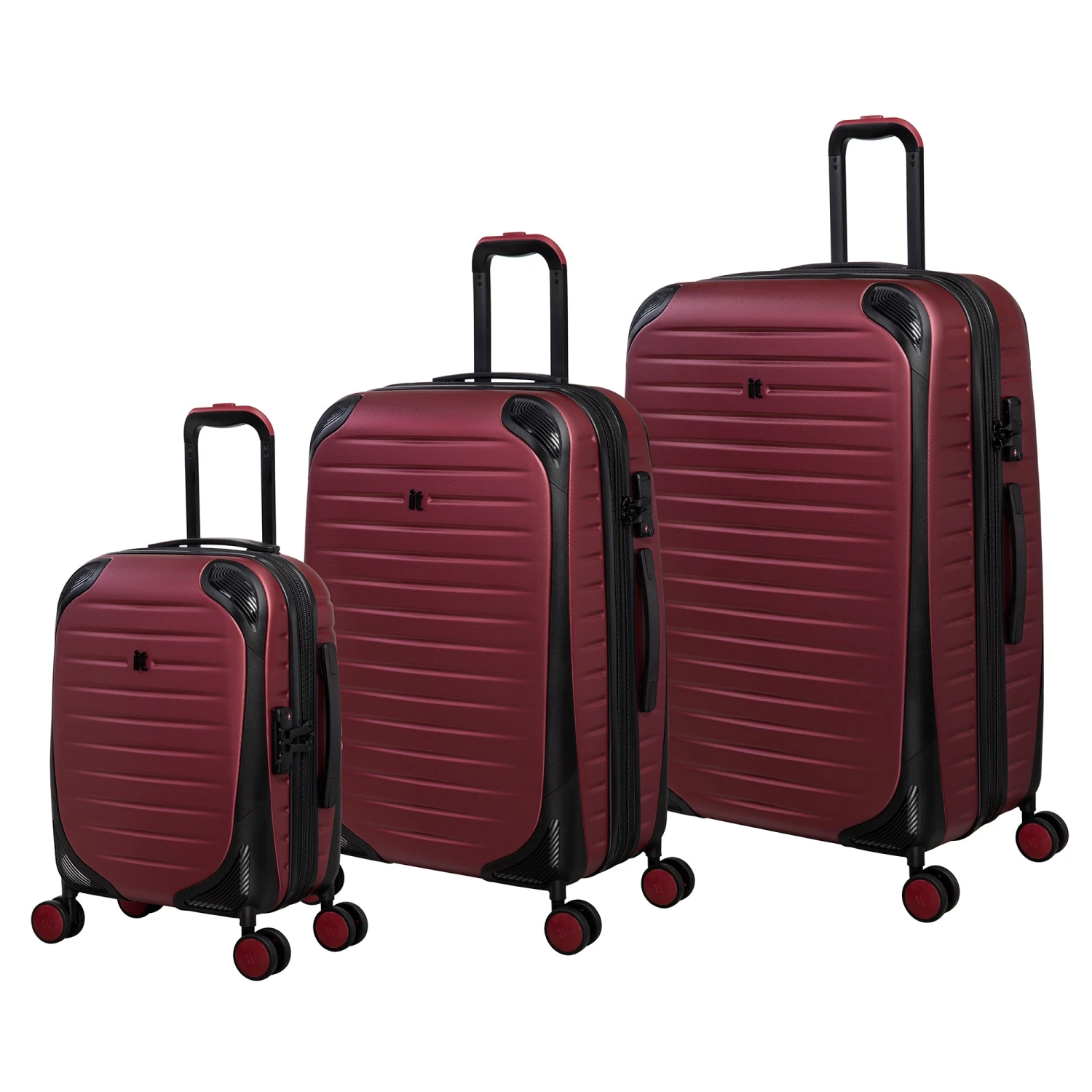 IT Luggage Lineal - 3pc Set (Wine Red) 3 IT Luggage Lineal - 3pc Set (Wine Red)