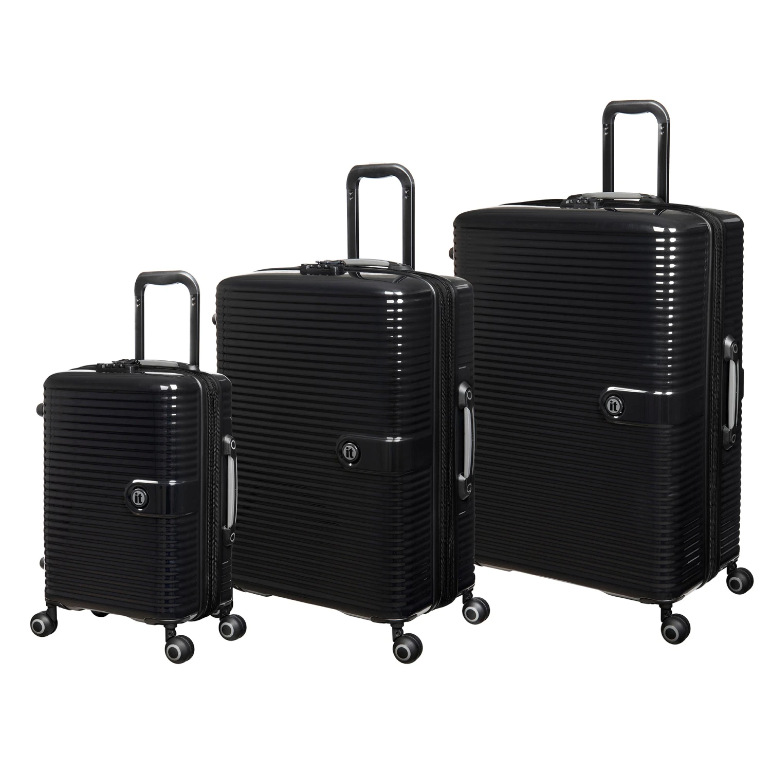 IT Luggage Helixian - 3pc Set (Black) 3 IT Luggage Helixian - 3pc Set (Black)