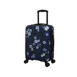 IT Luggage Sheen - 2pc Set (Pansies Floral Blue Depths) -IT Luggage Sales 61665 US16 2269C08PansiesfloralbluedepthsP723SSFrontpanel18.9in