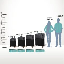 Duo-Tone - Cabin (Pewter & Black) -IT Luggage Sales Duo Tone Black Relative Size