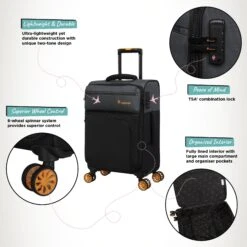 Duo-Tone - Cabin (Pewter & Black) -IT Luggage Sales Duo Tone Cabin Black Infographic