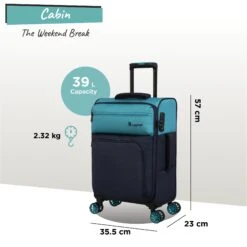 IT Luggage Duo-Tone - Cabin (Capri Breeze / Dress Blues) -IT Luggage Sales Duo Tone Cabin Capri dims weights