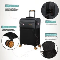 Duo-Tone - Medium (Pewter & Black) -IT Luggage Sales Duo Tone Med Black Infographic