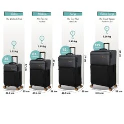 Duo-Tone - Extra Large (Pewter & Black) -IT Luggage Sales Duo Tone Set Black dims weights 717aa7d7 5ea7 4ee2 a1ce f3b8217f09ef