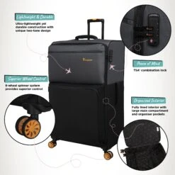 Duo-Tone - Extra Large (Pewter & Black) -IT Luggage Sales Duo Tone XLarge Black Infographic