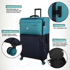 Duo-Tone - Extra Large (Capri Breeze / Dress Blues) 15 Duo-Tone - Extra Large (Capri Breeze / Dress Blues) -IT Luggage Sales Duo Tone XLarge Capri Infographic