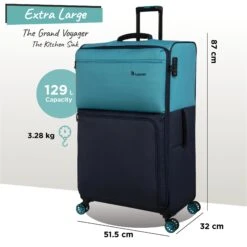 Duo-Tone - Extra Large (Capri Breeze / Dress Blues) 21 Duo-Tone - Extra Large (Capri Breeze / Dress Blues) -IT Luggage Sales Duo Tone XLarge Capri dims weights