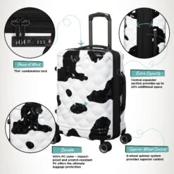 IT Luggage Indulging - Cabin (Moo Cow Print) -IT Luggage Sales Indulging Moo Cabin Infographic