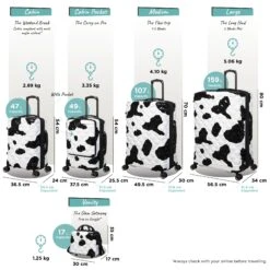 IT Luggage Indulging - Vanity Case (Moo Cow Print) 24 IT Luggage Indulging - Vanity Case (Moo Cow Print) -IT Luggage Sales Indulging Moo full set dims weights