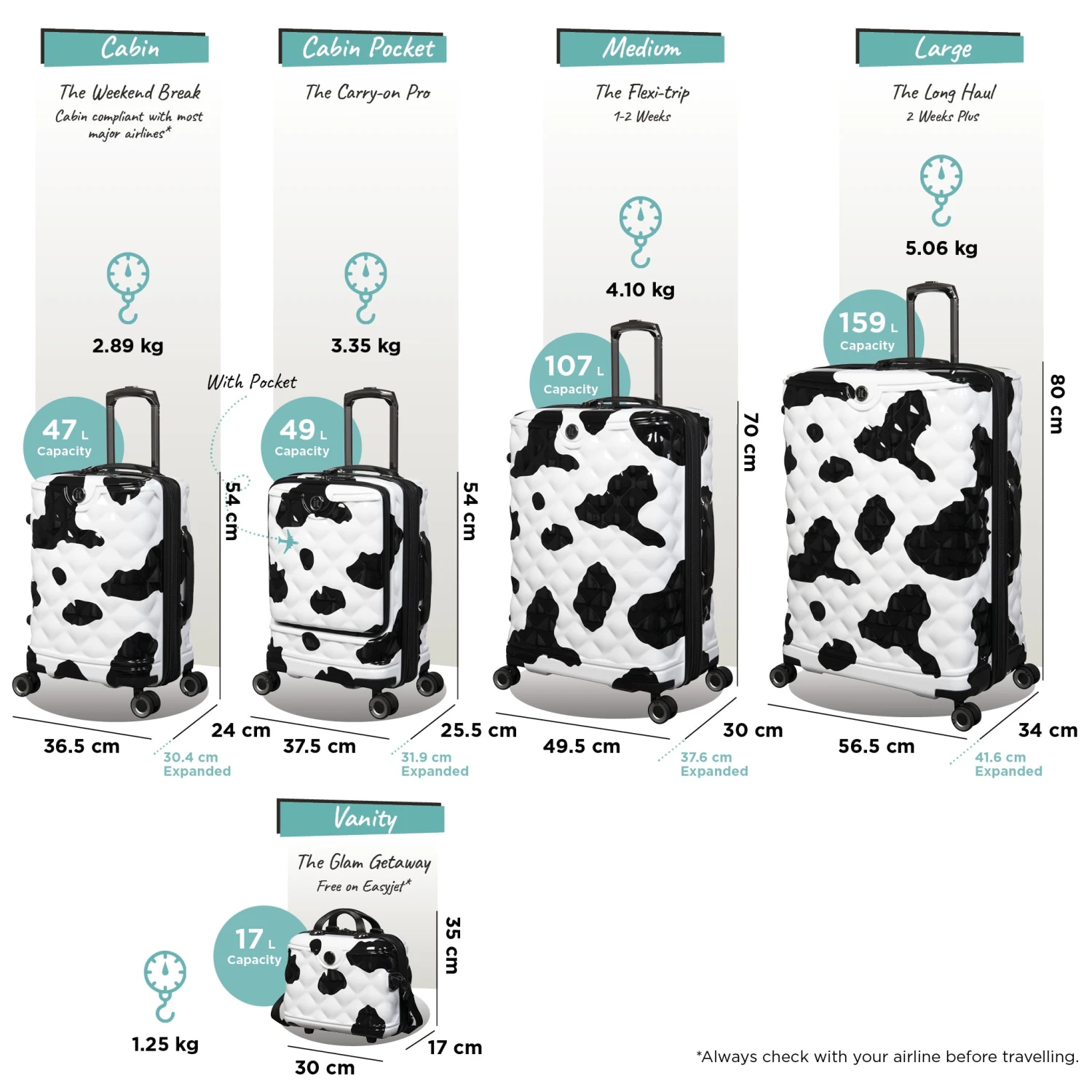 IT Luggage Indulging - Medium Plus (Moo Cow Print) 17 IT Luggage Indulging - Medium Plus (Moo Cow Print) - Image 15