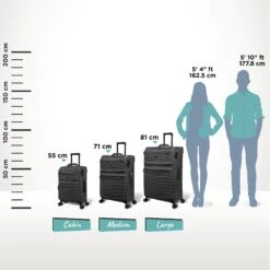 IT Luggage Precursor - Cabin (Charcoal) -IT Luggage Sales Precursor Charcoal Relative Size