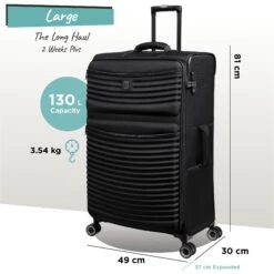 IT Luggage Precursor - Large (Black) -IT Luggage Sales Precursor Large black dims weights
