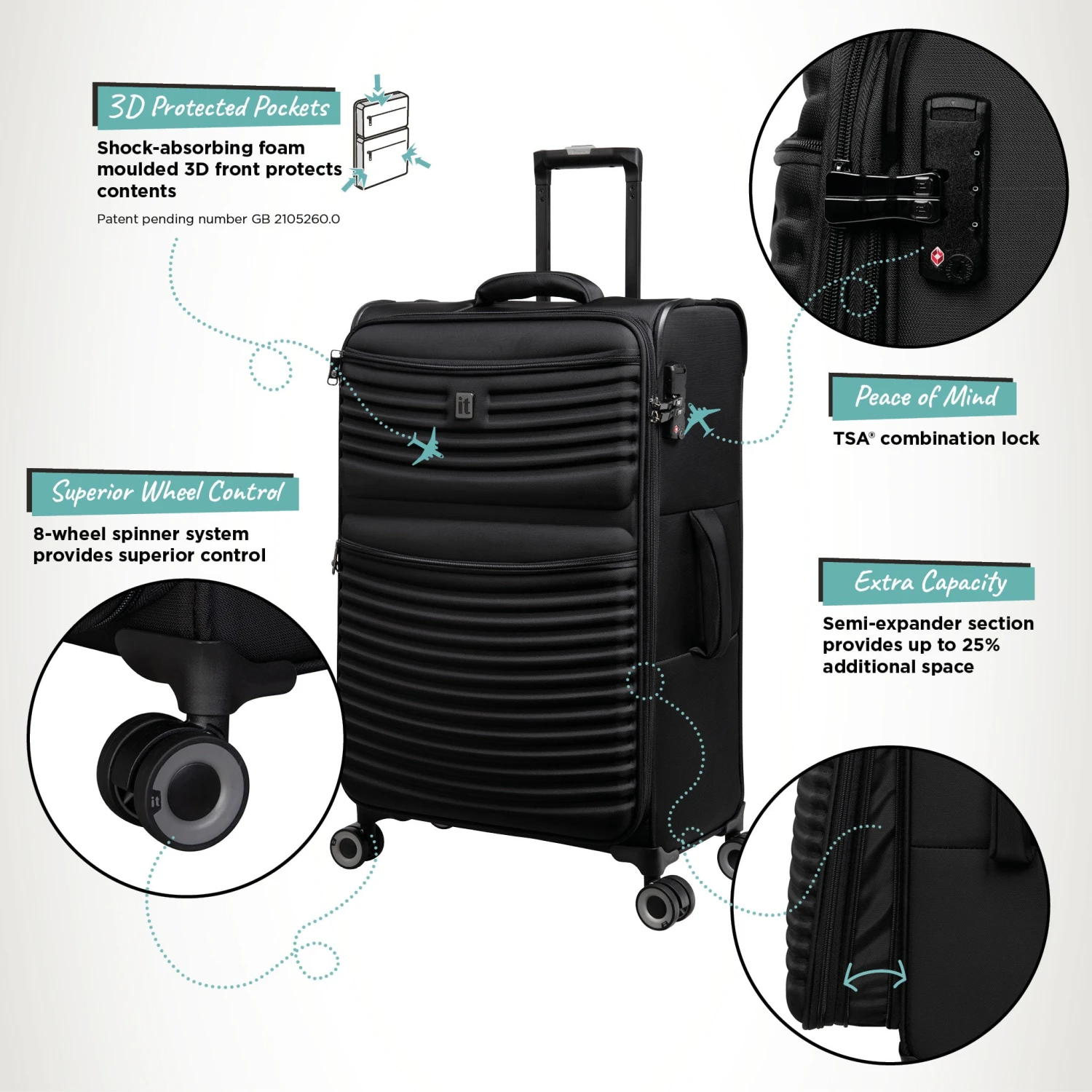 IT Luggage Precursor - Medium Plus (Black) 5 IT Luggage Precursor - Medium Plus (Black) - Image 3