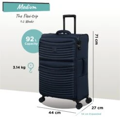 IT Luggage Precursor - Medium Plus (Dress Blues) -IT Luggage Sales Precursor Med blue dims weights