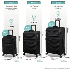 IT Luggage Precursor - Medium Plus (Black) 20 IT Luggage Precursor - Medium Plus (Black) -IT Luggage Sales Precursor set black dims weights 8805351a c748 4195 b0b9 d2fa177ddca8