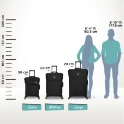 Simultaneous - 3pc Set (Black) 39 Simultaneous - 3pc Set (Black) -IT Luggage Sales Simulataneous Blk Relative Size
