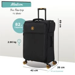 Simultaneous - Medium (Black) -IT Luggage Sales Simultaneous Med Blk dims weights