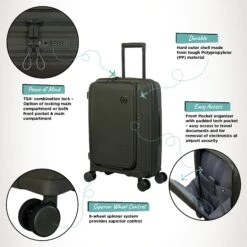 IT Luggage Spontaneous II - Cabin With Pocket (Olive Night) -IT Luggage Sales Spontaneous Cabin Pocket Olive Infographic e26eda02 c815 4cbd 8a23 cd14e14a1923