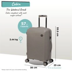 IT Luggage Spontaneous - Cabin (Feather Grey) -IT Luggage Sales Spontaneous Cabin Feather dims weights