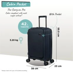 IT Luggage Spontaneous II - Cabin With Pocket (Blueberry) -IT Luggage Sales Spontaneous Cabin Pocket blueberry dims weights