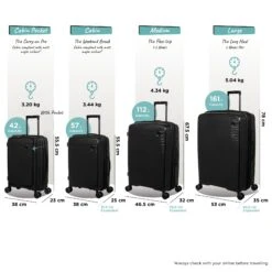 IT Luggage Spontaneous - Medium Plus (Black) -IT Luggage Sales Spontaneous Full set blk dims weights d8aded08 44b6 4edb a00e bd2703994b47