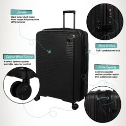 IT Luggage Spontaneous - Medium Plus (Black) -IT Luggage Sales Spontaneous Large Blk Infographic 131ef93f 38fe 425c 8ef1 69cc34684322