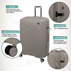 IT Luggage Spontaneous - Medium Plus (Feather Grey) -IT Luggage Sales Spontaneous Large Feather Infographic dc69ace7 e30c 483e 8062 fb13ea7152da