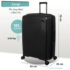 IT Luggage Spontaneous - Large (Black) 23 IT Luggage Spontaneous - Large (Black) -IT Luggage Sales Spontaneous Large blk dims weights