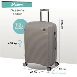 IT Luggage Spontaneous - Medium Plus (Feather Grey) -IT Luggage Sales Spontaneous Med Feather dims weights