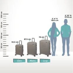 IT Luggage Spontaneous - 3pc Set (Feather Grey) -IT Luggage Sales Spontaneous Set Feather Relative Size