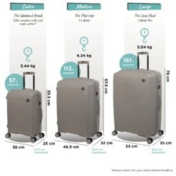 IT Luggage Spontaneous - Cabin (Feather Grey) -IT Luggage Sales Spontaneous Set Feather dims weights 06e679c7 c687 43fa b9a4 94a66b0ad886