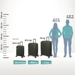 IT Luggage Spontaneous II - Cabin With Pocket (Olive Night) -IT Luggage Sales Spontaneous Set Pocket olive Relative Size e4f92463 082f 46d6 a28a 17bebb7c56ce