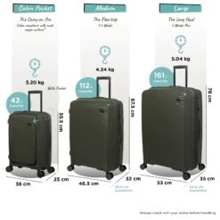 IT Luggage Spontaneous II - Cabin With Pocket (Olive Night) -IT Luggage Sales Spontaneous Set Pocket olive dims weights 77c88748 70dc 46d3 b9d8 bc5c73f8b6b9