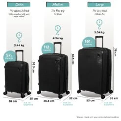 IT Luggage Spontaneous - 3pc Set (Black) -IT Luggage Sales Spontaneous Set blk dims weights