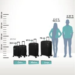 IT Luggage Spontaneous - Medium Plus (Black) -IT Luggage Sales Spontaneous full set Blk Relative Size 369fbefe bd04 485d b85c b9685905a94d