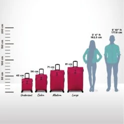 IT Luggage Trinary - 4pc Set (Viva Magenta) 31 IT Luggage Trinary - 4pc Set (Viva Magenta) -IT Luggage Sales Trinary Relative Size Viva Magenta