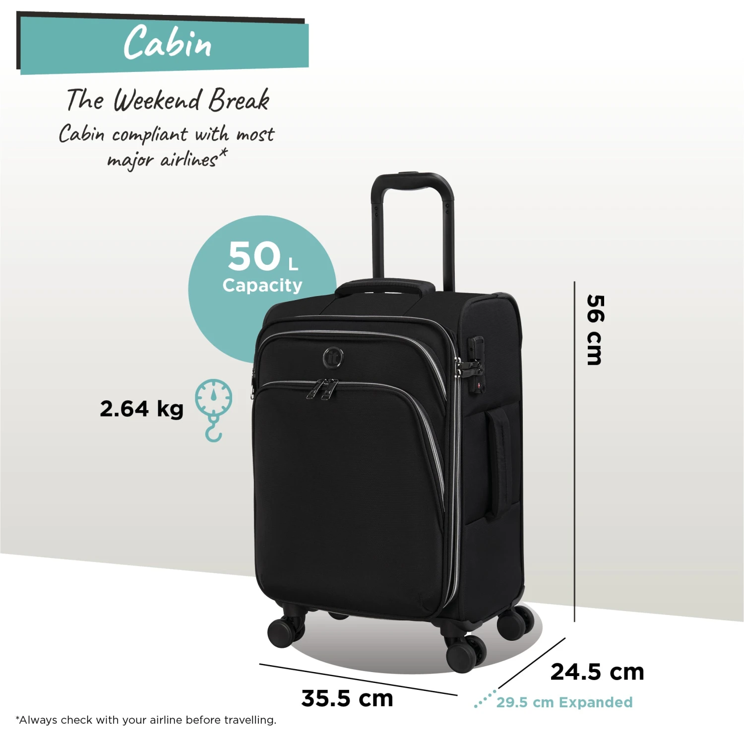 IT Luggage Trinary - Cabin (Black) 4 IT Luggage Trinary - Cabin (Black) - Image 2