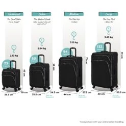 IT Luggage Trinary - Underseat (Black) -IT Luggage Sales Trinary set black dims weights 6b27271f 0eb3 4fec 8d5c 03b4b42726de