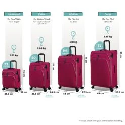 IT Luggage Trinary - Underseat (Viva Magenta) -IT Luggage Sales Trinary set magenta dims weights dc9599dd 0ac1 4f2f b4b7 a91550219a11