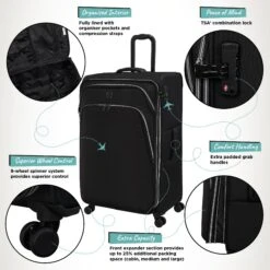 IT Luggage Trinary - 4pc Set (Black) 18 IT Luggage Trinary - 4pc Set (Black) -IT Luggage Sales Website Infographic Trinary Large Blk 50331807 d4cb 4353 b150 40bbbb37d857